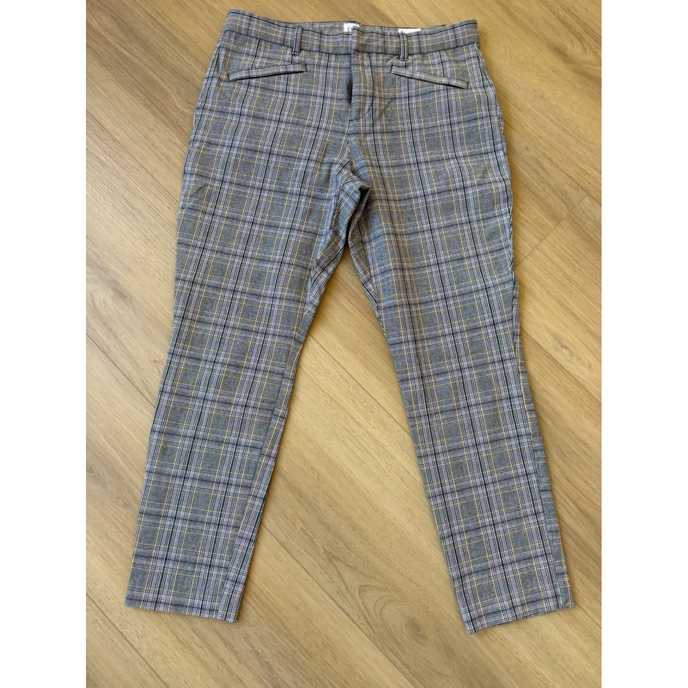 Gap Womens Grey Plaid Signature Skinny Ankle Pants Size 10 Checkered Trousers